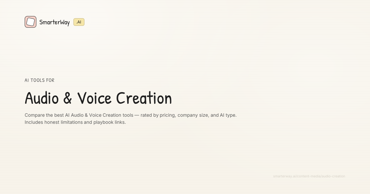 AI tools for Audio & Voice Creation | SmarterWay.AI