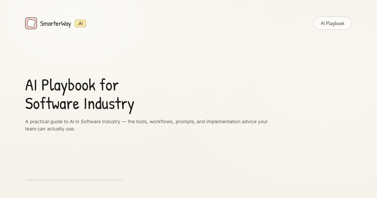 AI Playbook for Software Industry | SmarterWay.AI