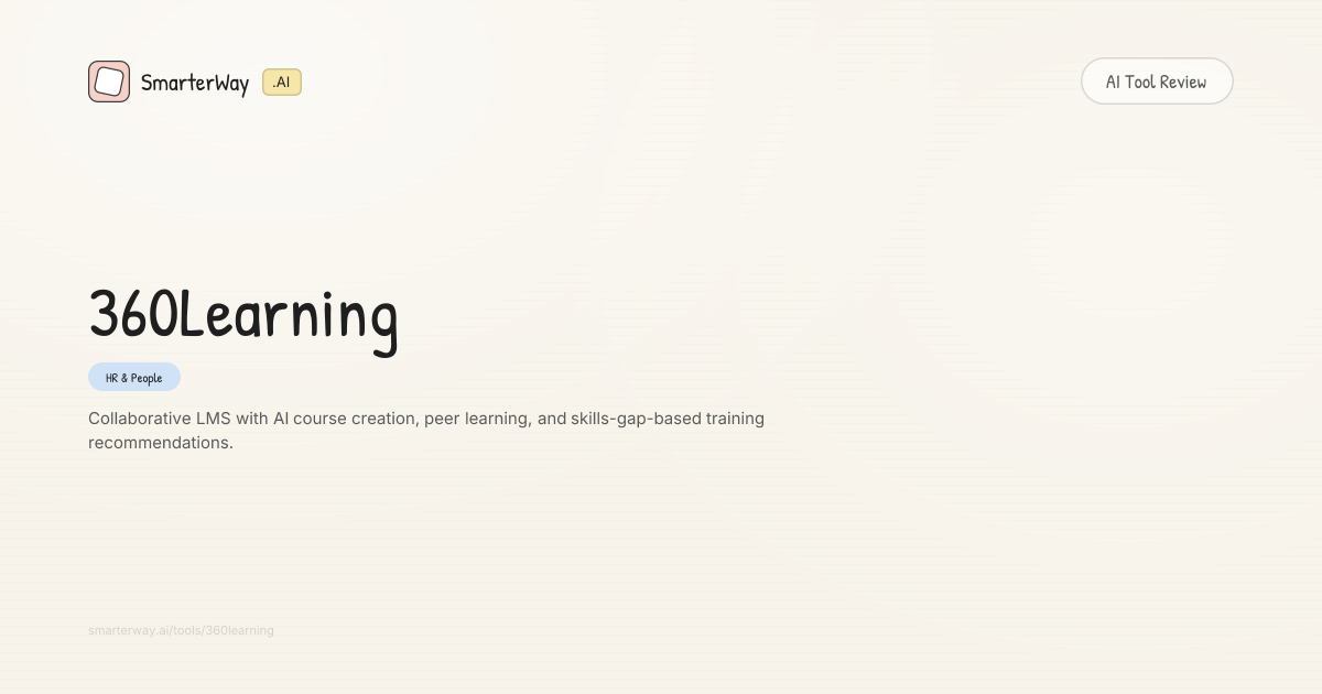 360Learning Review: HR & People AI Tool | SmarterWay.AI
