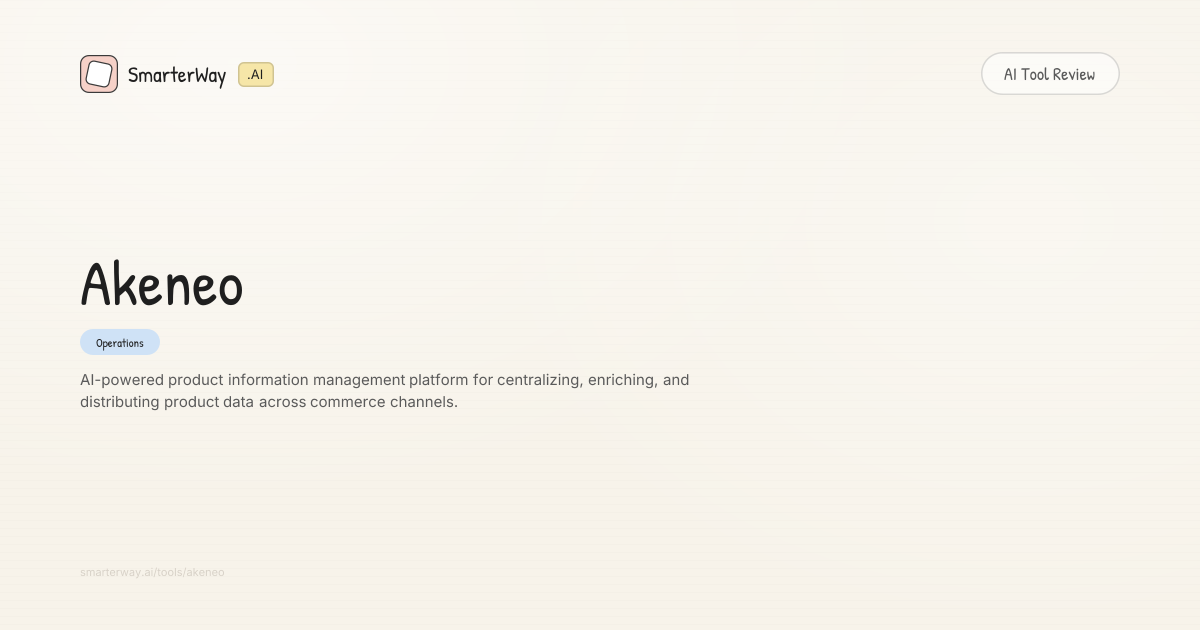 Akeneo Review: Operations AI Tool | SmarterWay.AI