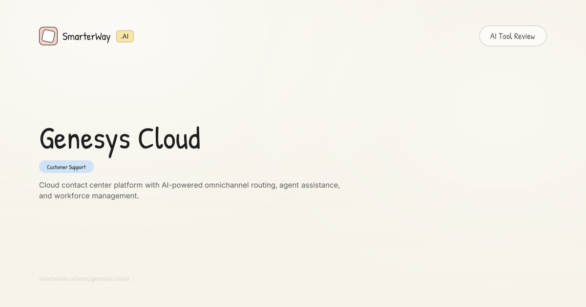 Genesys Cloud Review: Customer Support AI Tool | SmarterWay.AI