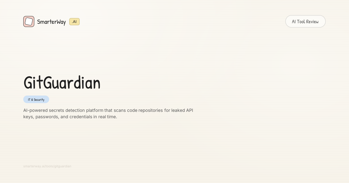 GitGuardian Review: IT & Security AI Tool | SmarterWay.AI