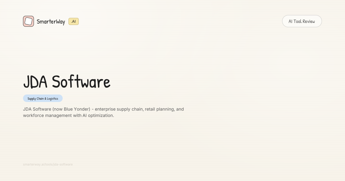 JDA Software Review: Supply Chain & Logistics AI Tool | SmarterWay.AI