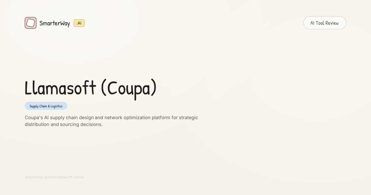 Llamasoft Llamasoft (Coupa) Review: Supply Chain & Logistics AI Tool | SmarterWay.AI