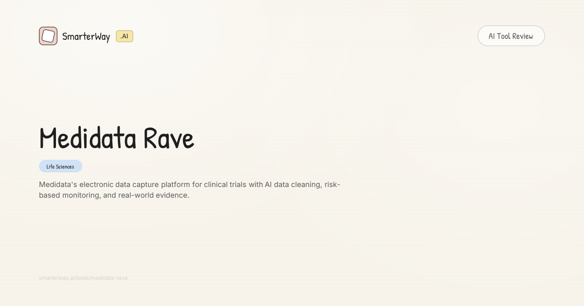 Medidata Rave Review: Life Sciences AI Tool | SmarterWay.AI