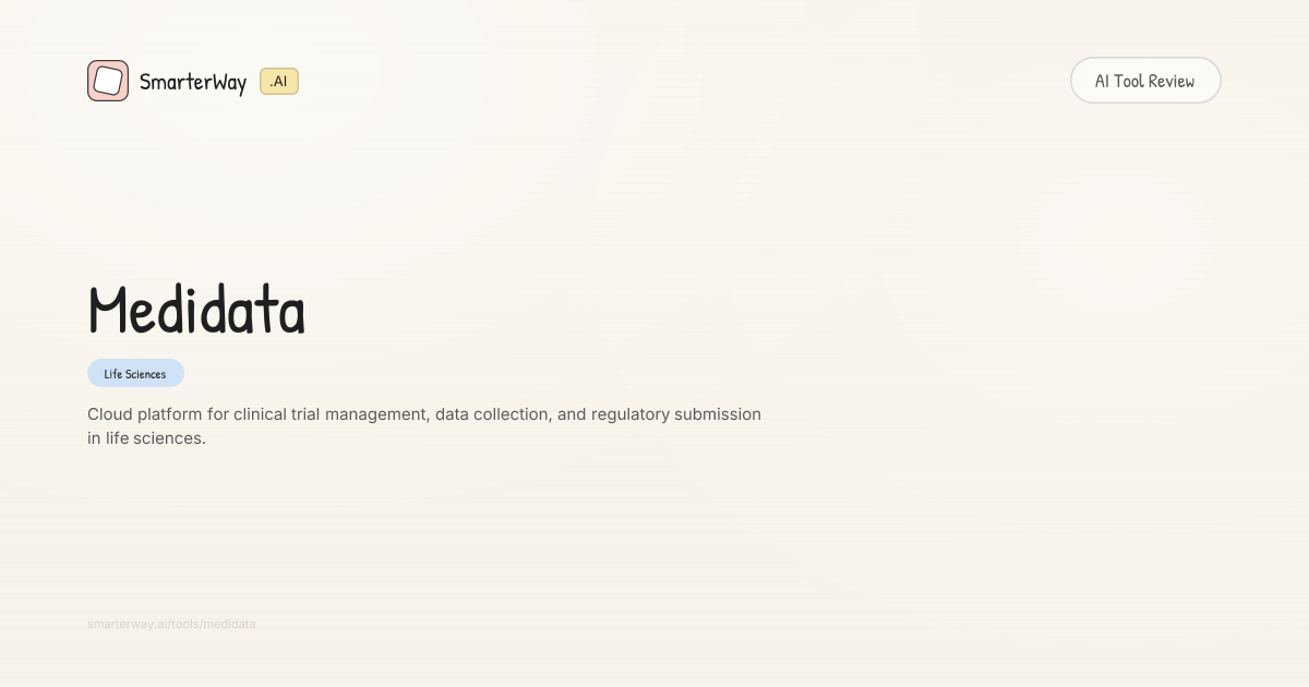 Medidata Review: Life Sciences AI Tool | SmarterWay.AI