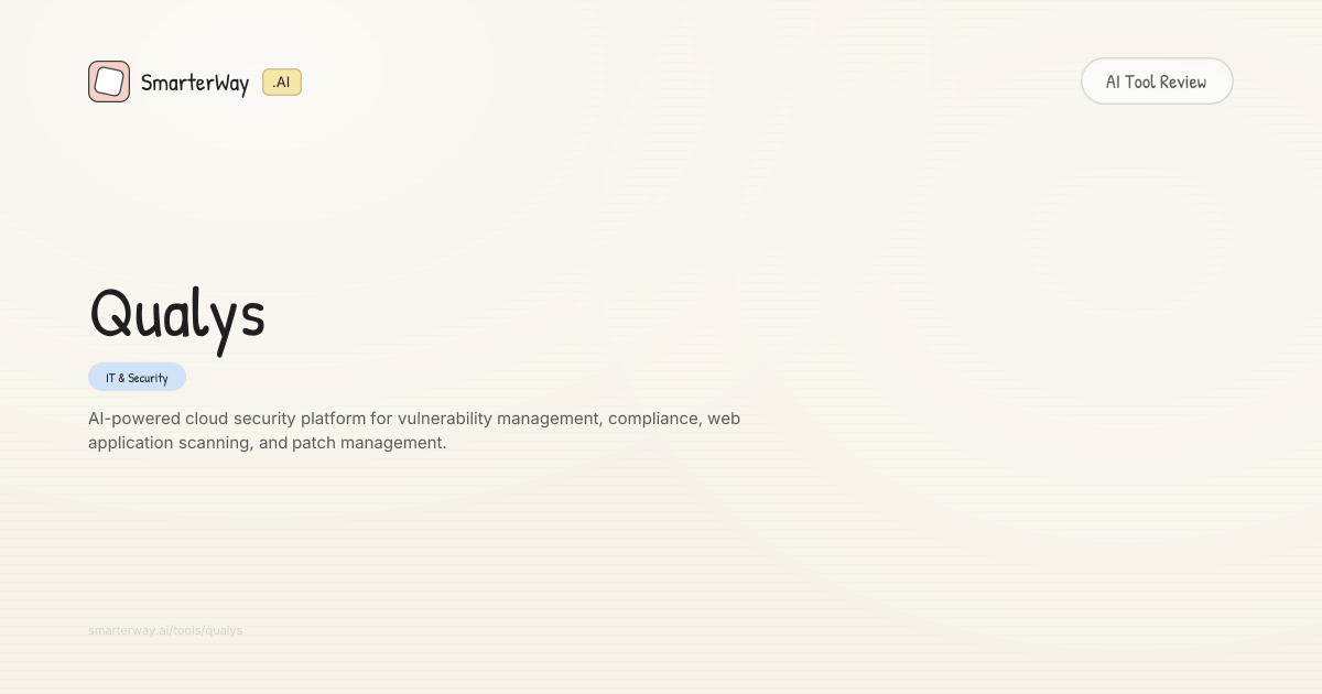 Selenium Qualys Qualys Review: IT & Security AI Tool | SmarterWay.AI