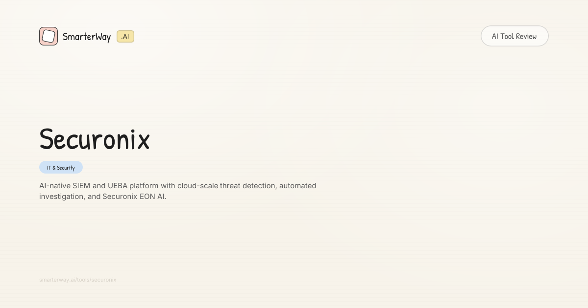 Securonix Rin Icon Securonix Review: IT & Security AI Tool | SmarterWay.AI